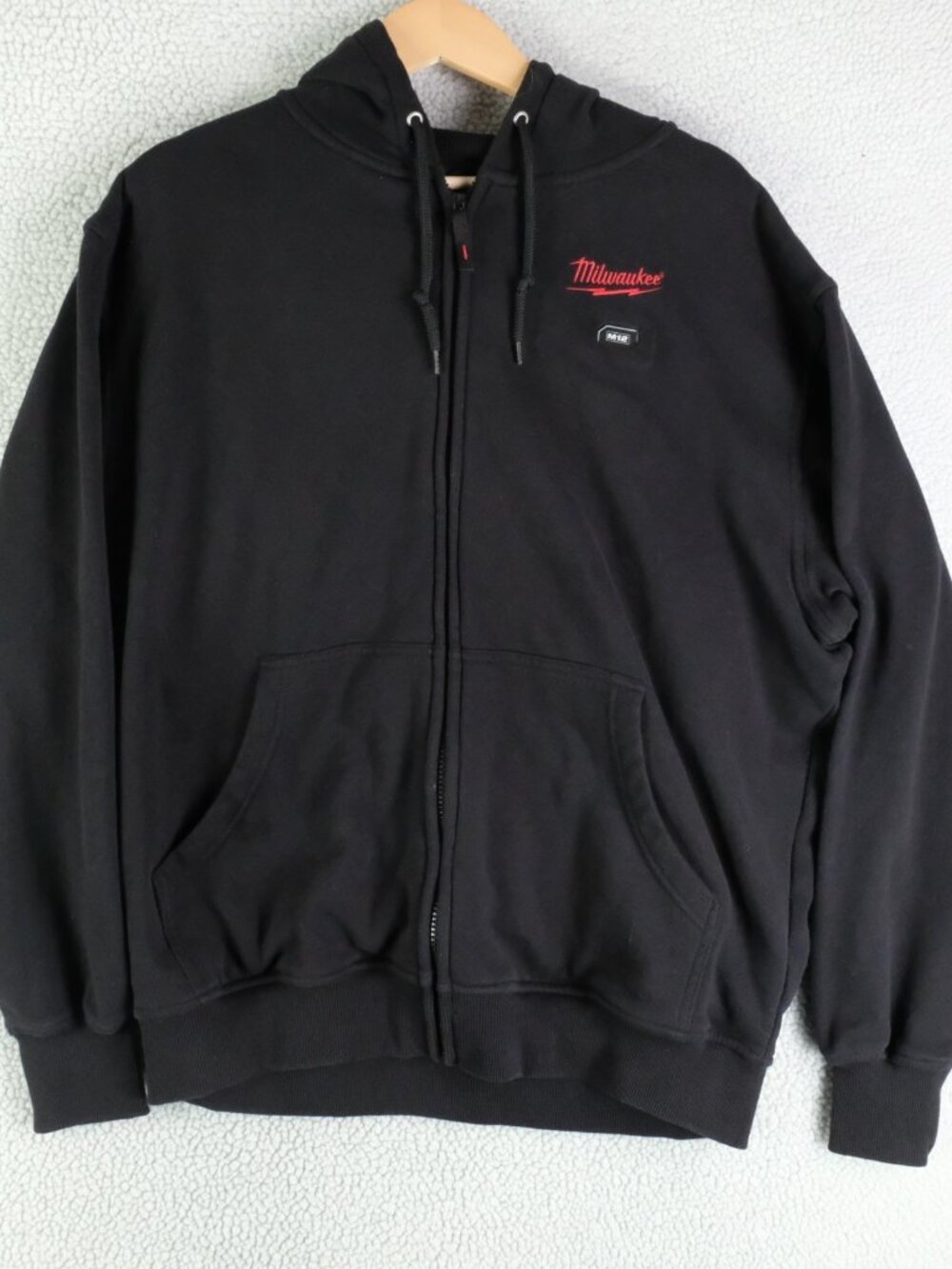 Milwaukwee Hoodie Mens Large Black M12 Heated Gear Full Zip No Battery